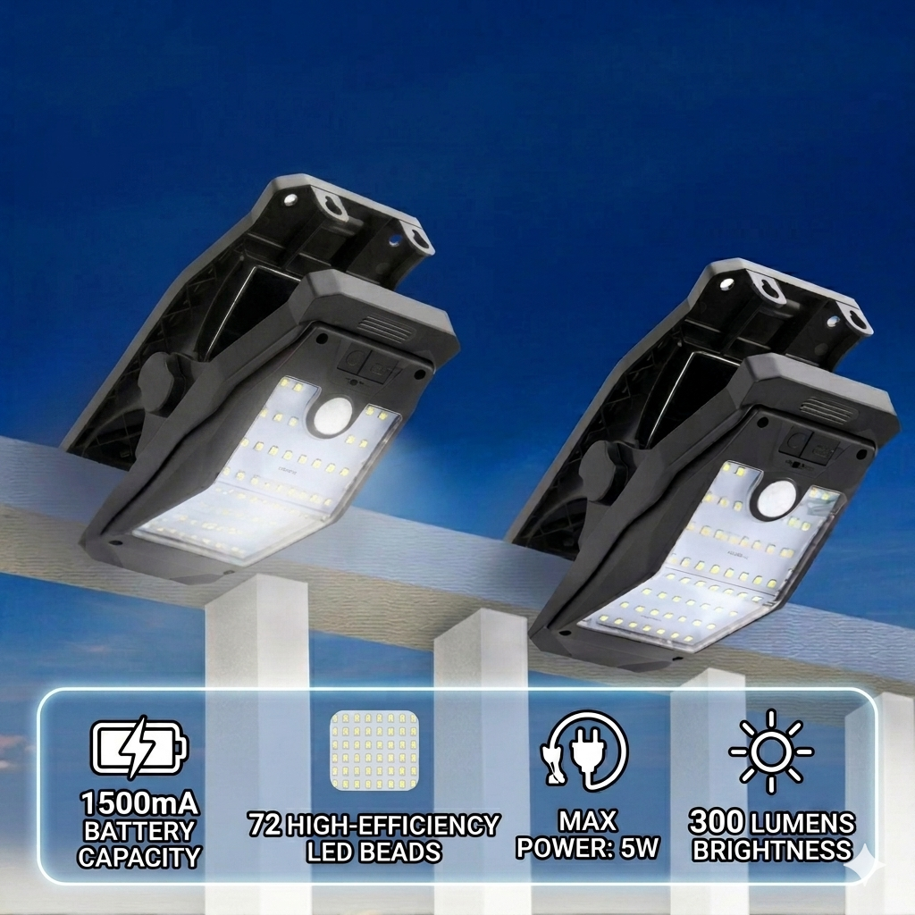 2PCS Solar Clip-On Fence Lights, Outdoor IP44 Waterproof Solar Clip Light, LED Garden Fence Clip-On Solar Powered Lighting
