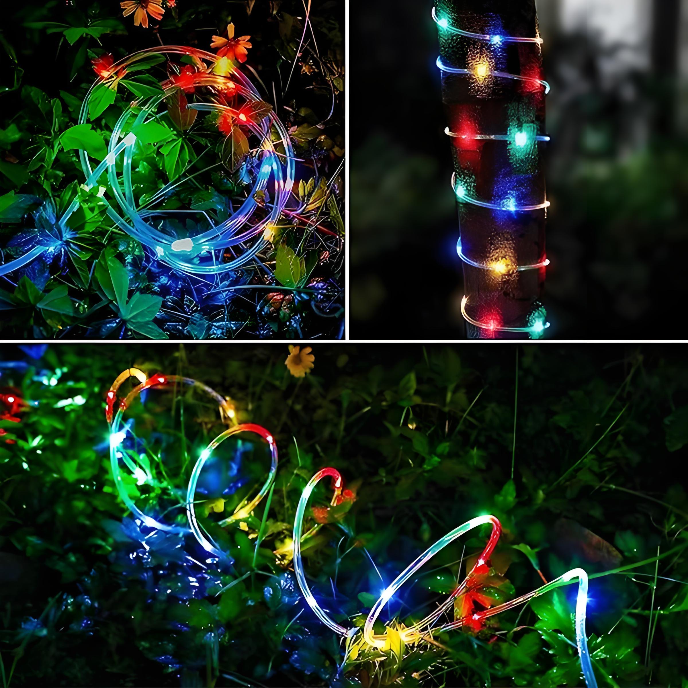 Wasserdichte Außen-Lichterkette Solarbetriebene Lichterkette 8 Modi Lichterkette für Außenbeleuchtung zur Dekoration von Garten und Weihnachten.