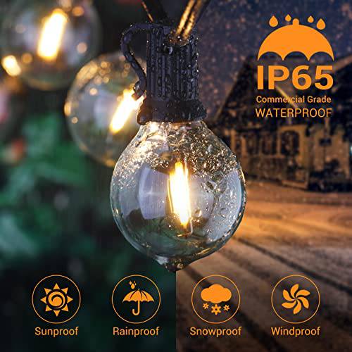 Globe Outdoor String Lights, UL Listed, Warm White,32FT G40 - quntis-service