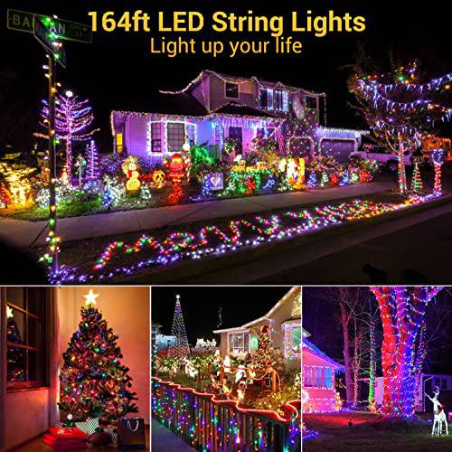 164FT 1000 LED Christmas Lights Outdoor, [Remote & Timer] Multicolor Diamond Style Christmas String Lights 11 Modes - quntis-service