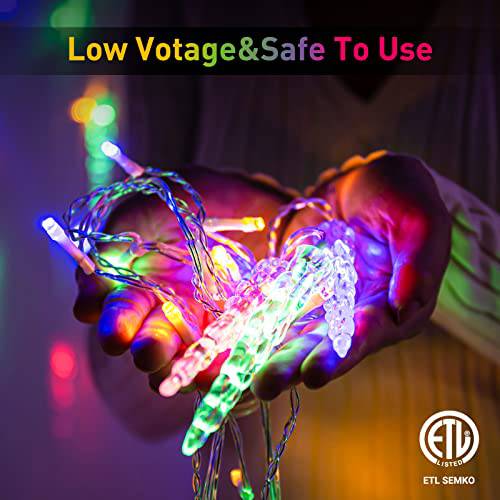 32.8ft 400 LED 80 Drops Icicle String Icicle Lights, 11 Modes (Multicolor to Cool White) - quntis-service