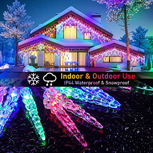 32.8ft 400 LED 80 Drops Icicle String Icicle Lights, 11 Modes (Multicolor to Cool White) - quntis-service