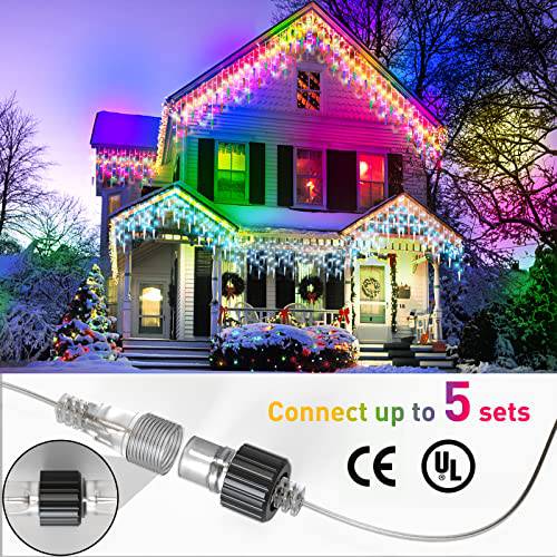 32.8ft 400 LED 80 Drops Icicle String Icicle Lights, 11 Modes (Multicolor to Cool White) - quntis-service