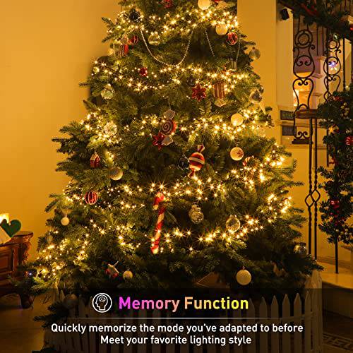 760 LED Christmas Tree Lights, 25FT Warm White Christmas Cluster Lights with 8 Modes & Memory Function - quntis-service