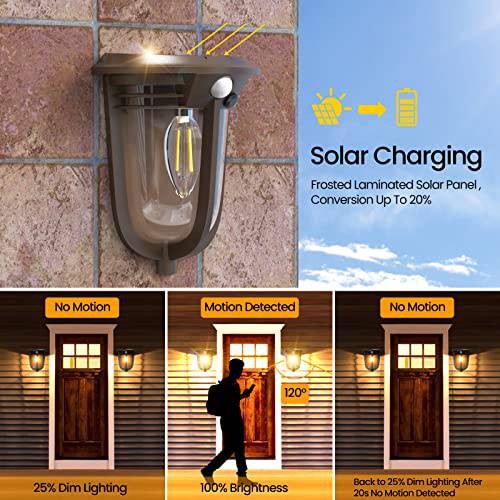 2 Pack Advanced Motion Sensor Solar Lights Wall Sconces - quntis-service