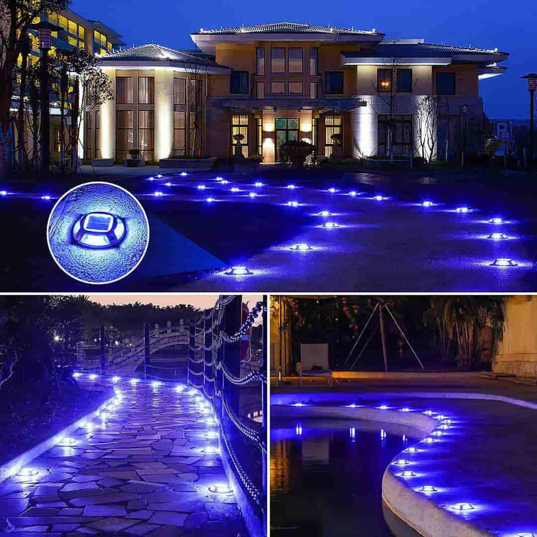 Solar Deck Light 2 Colors in 1 Design for Decorative Illumination (4-PACK) - Quntis