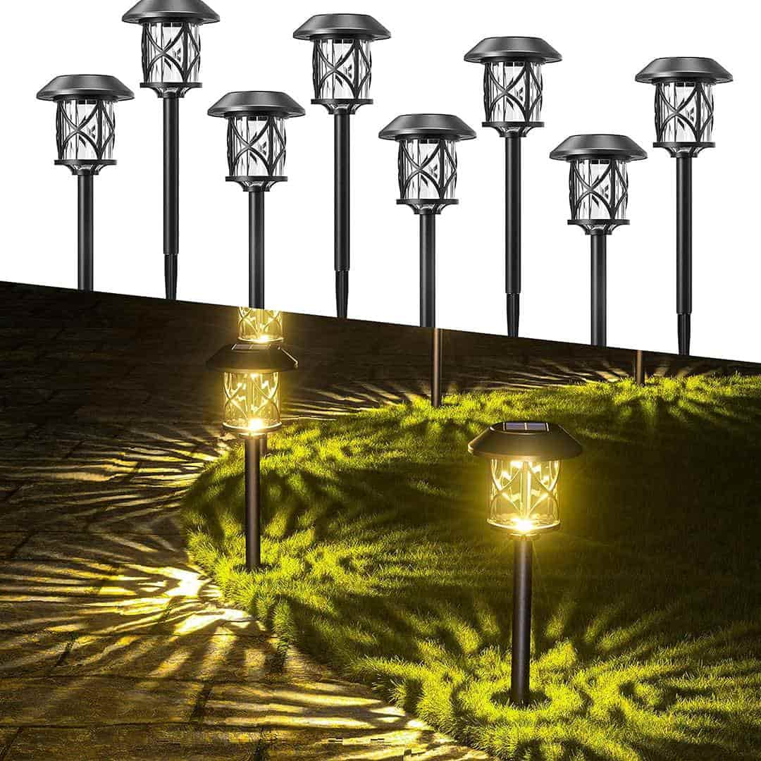 Solar Pathway Lights IP65 Waterproof & Bright for Yard, Driveway, Walkway,8 Pack - Quntis