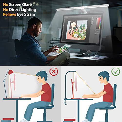 31.5" Super Wide Monitor Light with No Glare,Auto-Dimming &Brightness Adjustment Architect Table Lamp - quntis-service