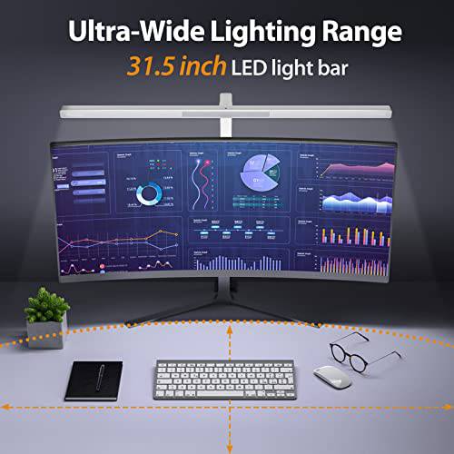 31.5" Super Wide Monitor Light with No Glare,Auto-Dimming &Brightness Adjustment Architect Table Lamp - quntis-service