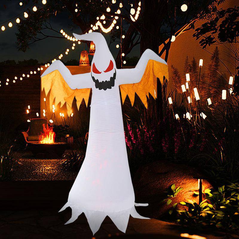 Halloween Inflatable Glowing Terror LED Ghost Halloween Decoration Prop (8ft High) - quntis-service