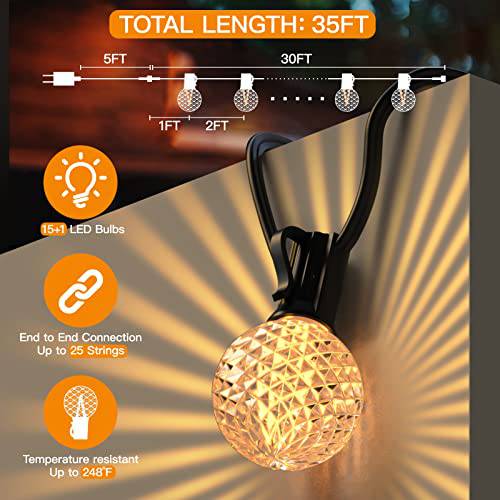 35FT Outdoor String Lights Shatterproof Connectable Globe Led - quntis-service