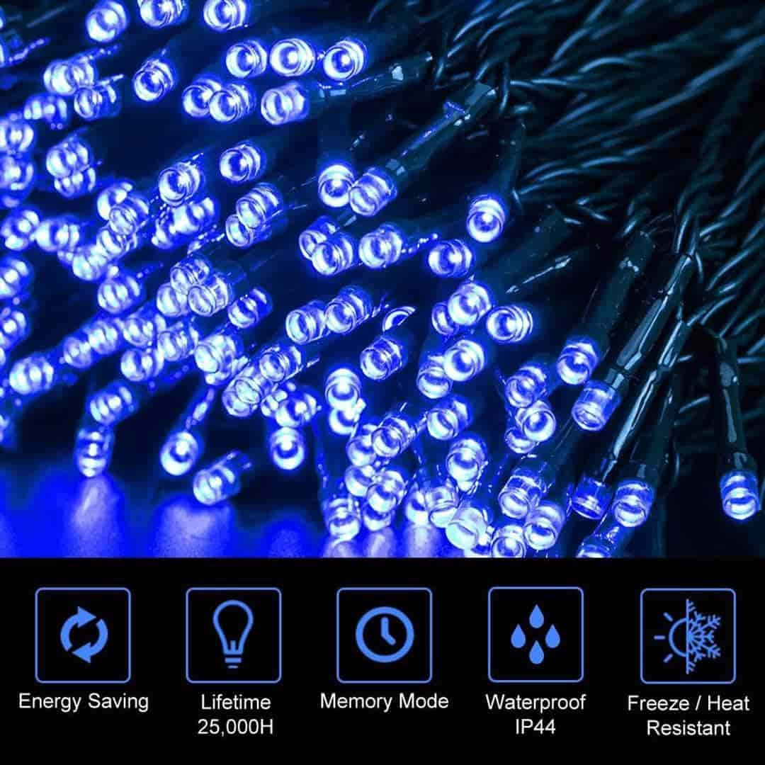 131ft 300-LED Waterproof Decoration Lights 8 Modes -Blue White - Quntis