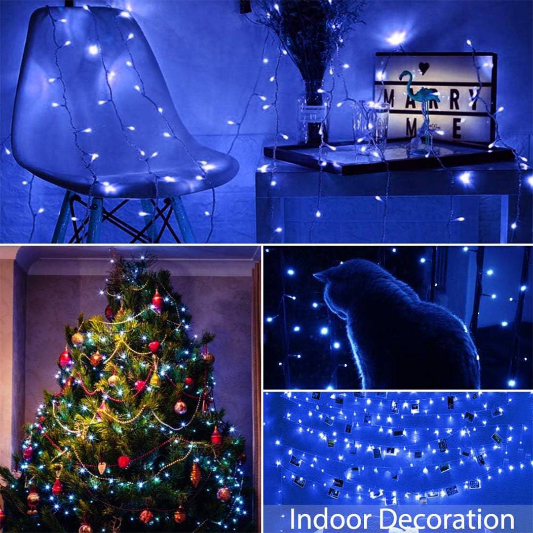 131ft 300-LED Waterproof Decoration Lights 8 Modes -Blue White - quntis-service