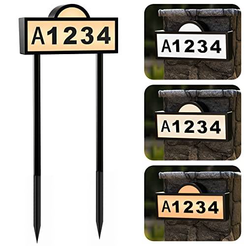 Waterproof Solar Powered 3 Color LED Illuminated House Number Signs - quntis-service