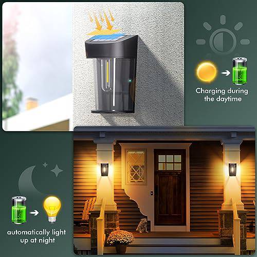 4 Packs Waterproof Outdoor Solar Lights Warm White Automatic On/Off - quntis-service