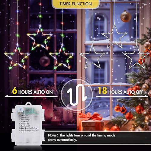 3 Stars Christmas Decor Light with 8 Light Modes (45 LEDs) - quntis-service