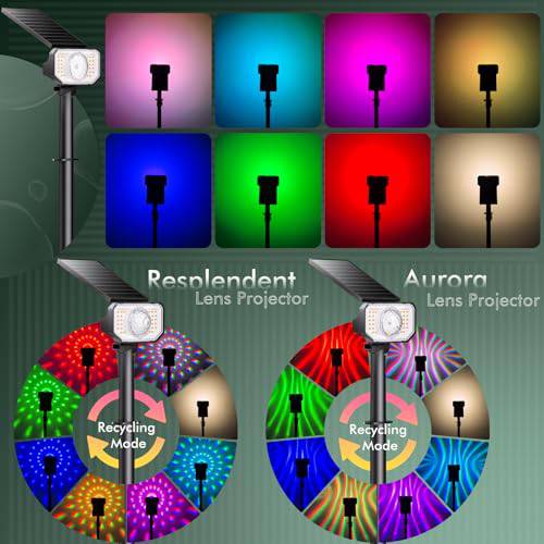 2-Pack Outdoor Color Changing Solar Spotlights, 8 Colors 25 Modes - quntis-service