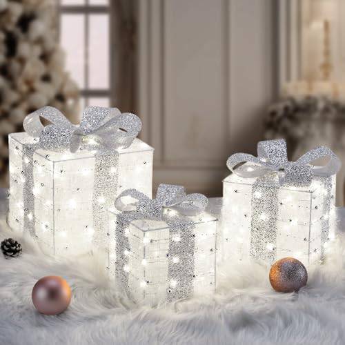 Set of 3 Plug-In Light Up Christmas Gift Boxes (140 LEDs) - quntis-service