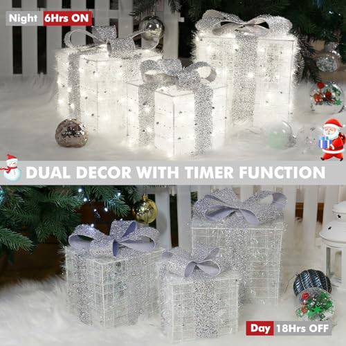 Set of 3 Plug-In Light Up Christmas Gift Boxes (140 LEDs) - quntis-service