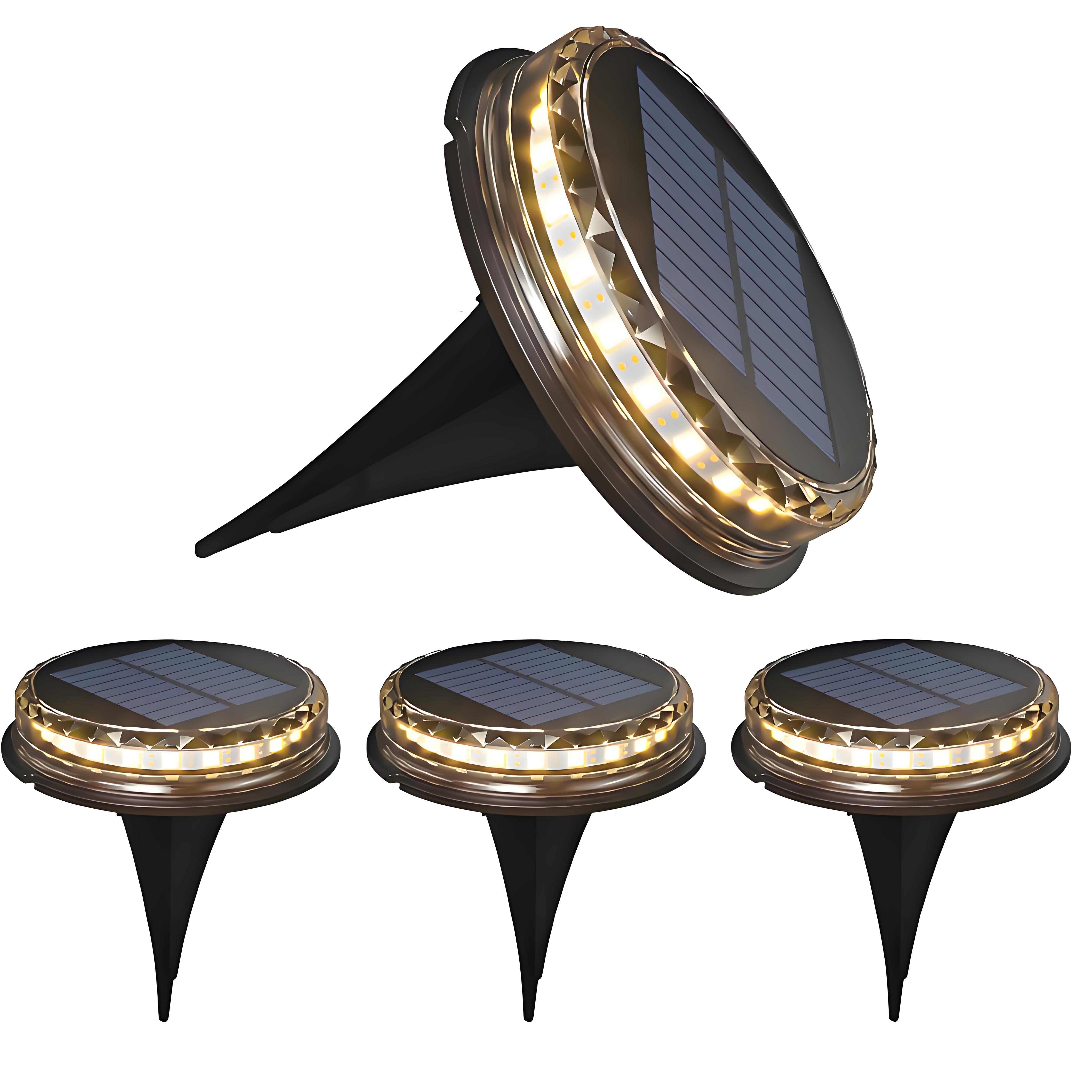 أضواء حديقة شمسية خارجية ¨C أضواء مناظر طبيعية LED، أضواء أرضية تعمل بالطاقة الشمسية لتزيين الفناء والعشب