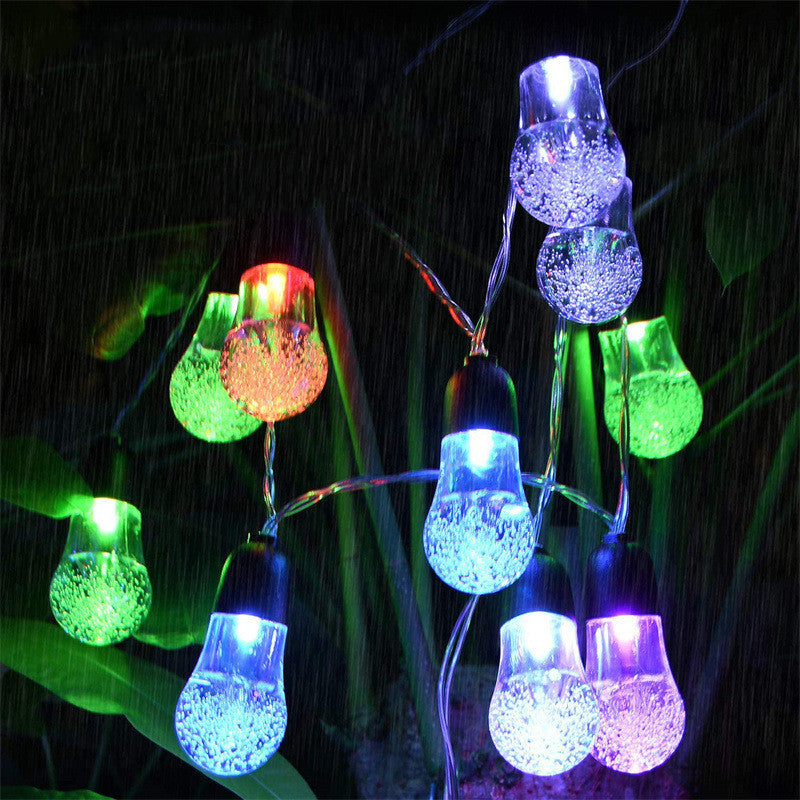 Quntis IP65 Solar String Lights – Outdoor Yard Decor with Colored LED Crystal Bubble Lights for Christmas & Holiday Decor, Garden & Patio Lighting