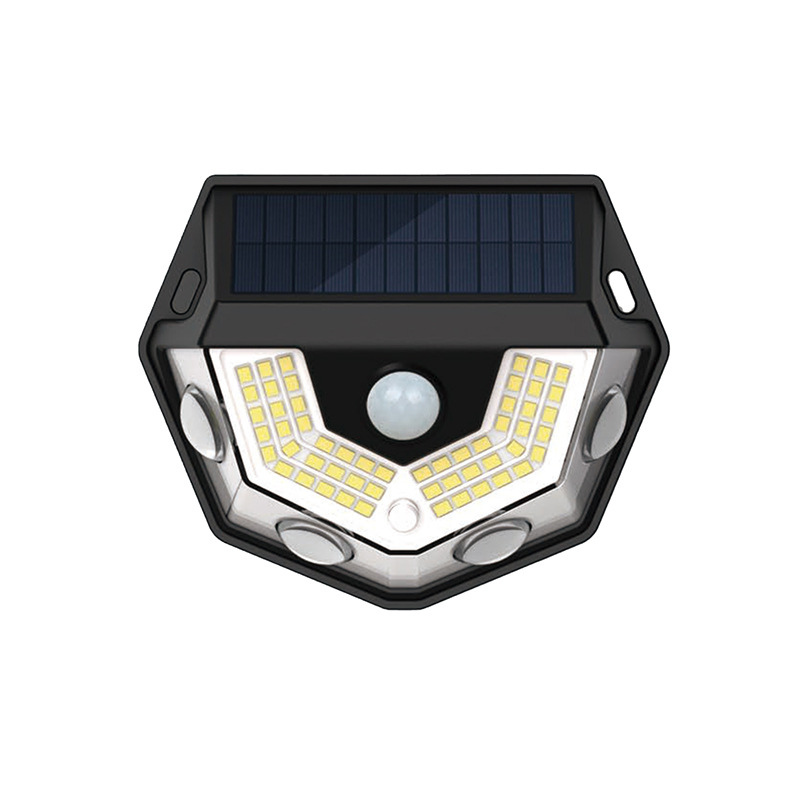 Solar Motion Sensor Wall Light Outdoor Waterproof Wall-Washing Lamp with Convex Lens for Garden Patio Pathway Decoration