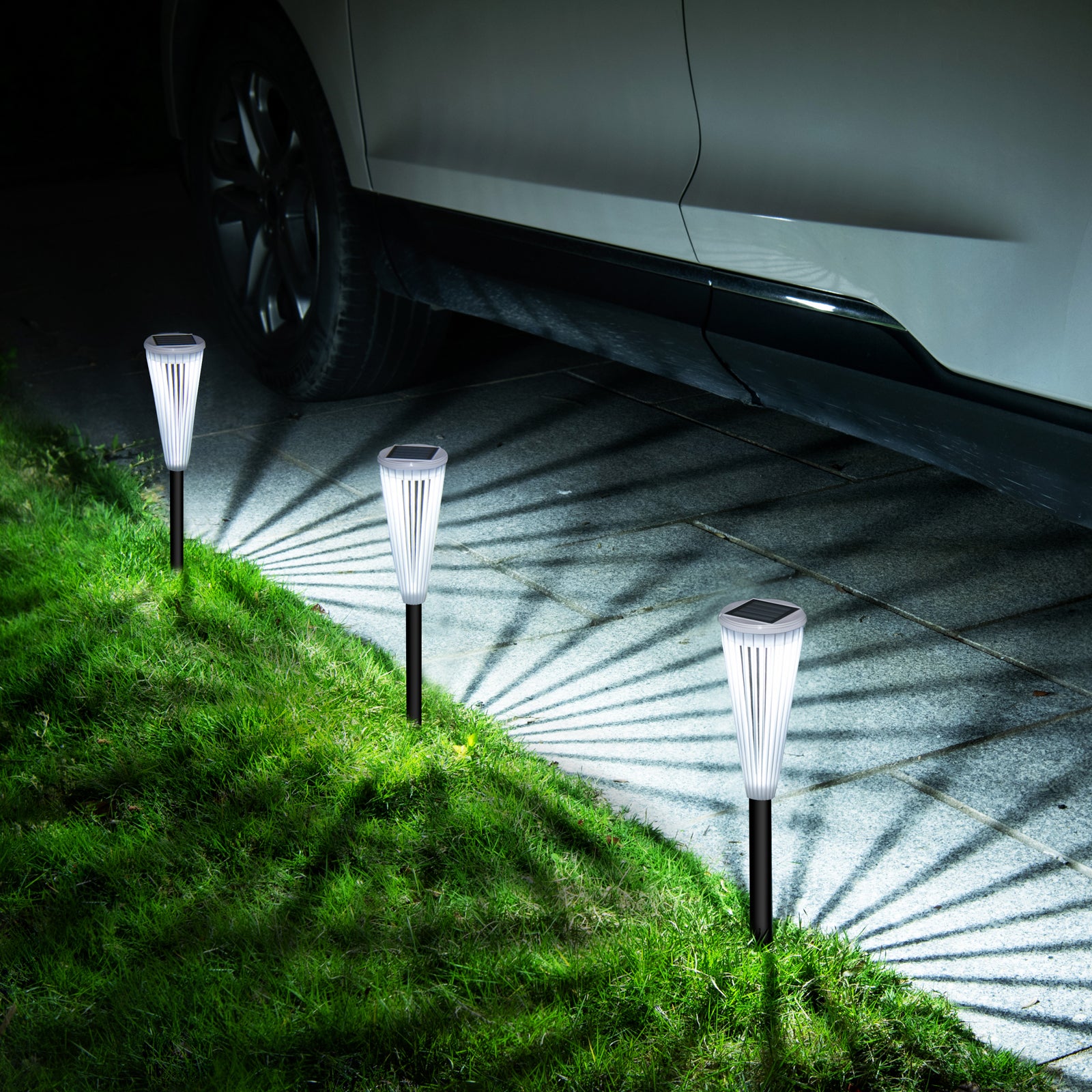 Solar Hollow Garden Light – Outdoor Landscape Stake Lamp for Lawn & Yard Decor | Dual Light Modes: Warm White & Cool White