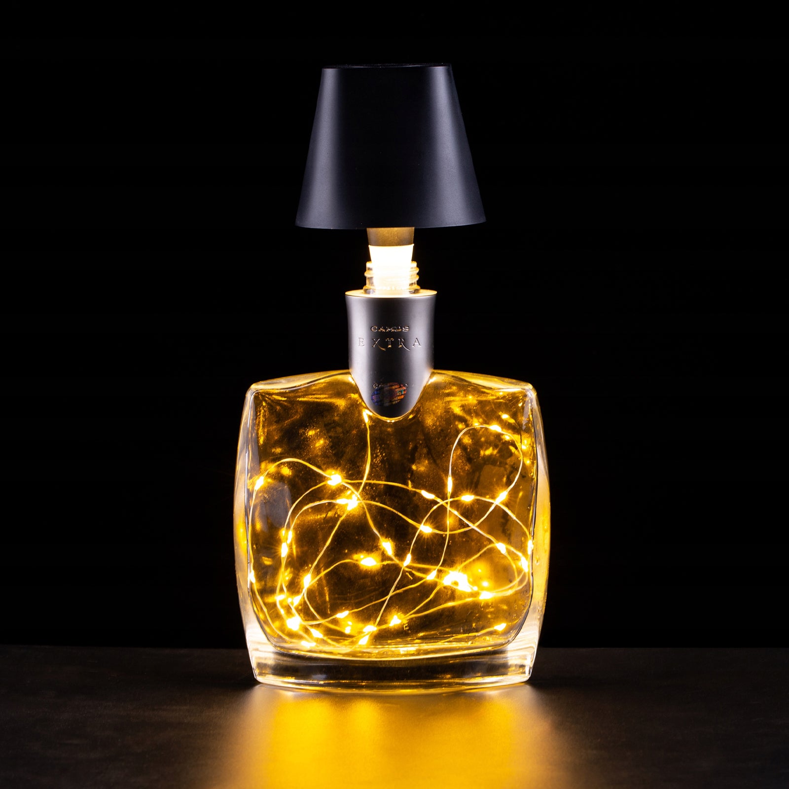 Quntis Cordless Bottle Lamp, Rechargeable LED Wine Bottle Light, Touch Bottle Table Lamp with 2M 40 LED Copper Wire, 3 Color Temperatures Dimming Dining Bar Light for Bedrooms Restaurants Bars