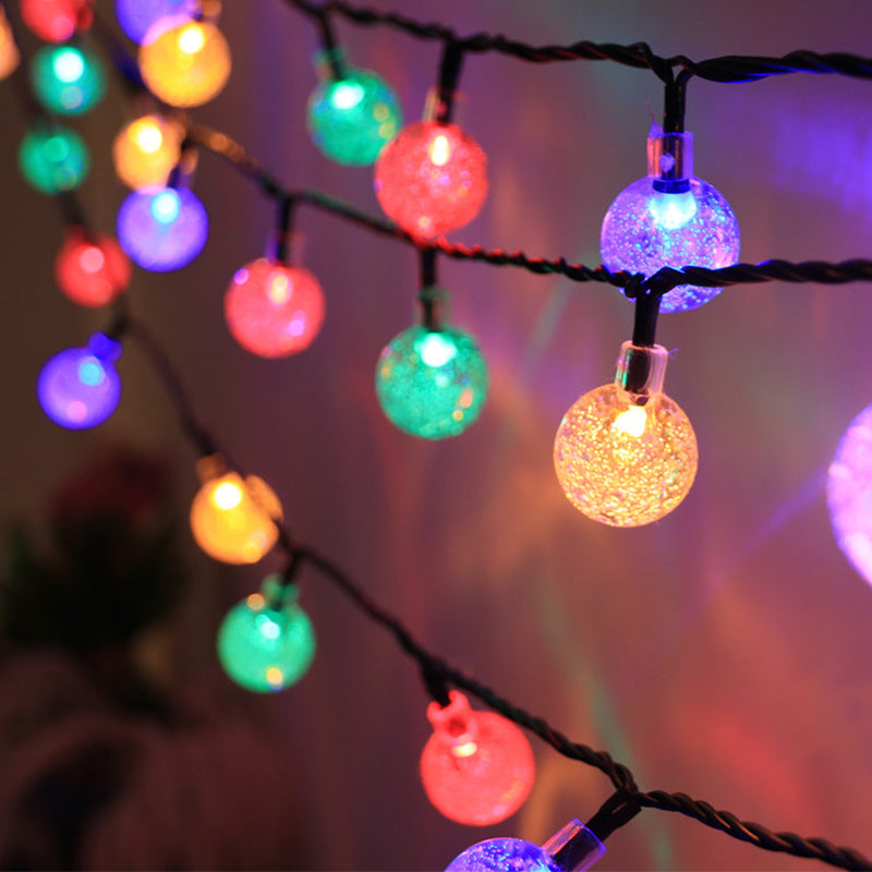 Quntis IP42 Solar-Powered LED Bubble Globe String Lights with Remote, Multi-Color Outdoor Garden, Patio & Balcony Decoration, Perfect for Christmas & Holiday Decor
