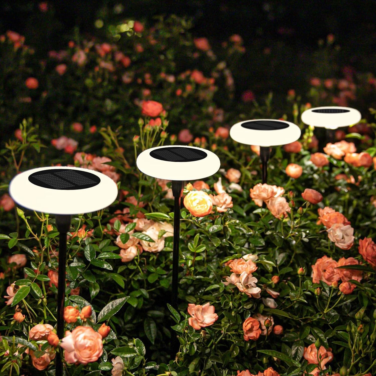 Solar UFO High-Pole Swaying Garden Lights - Outdoor Decorative Landscape Stakes, Wind-Dancing Firefly Solar Pathway Lights for Yard, Patio, Pathway, and Lawn Decor