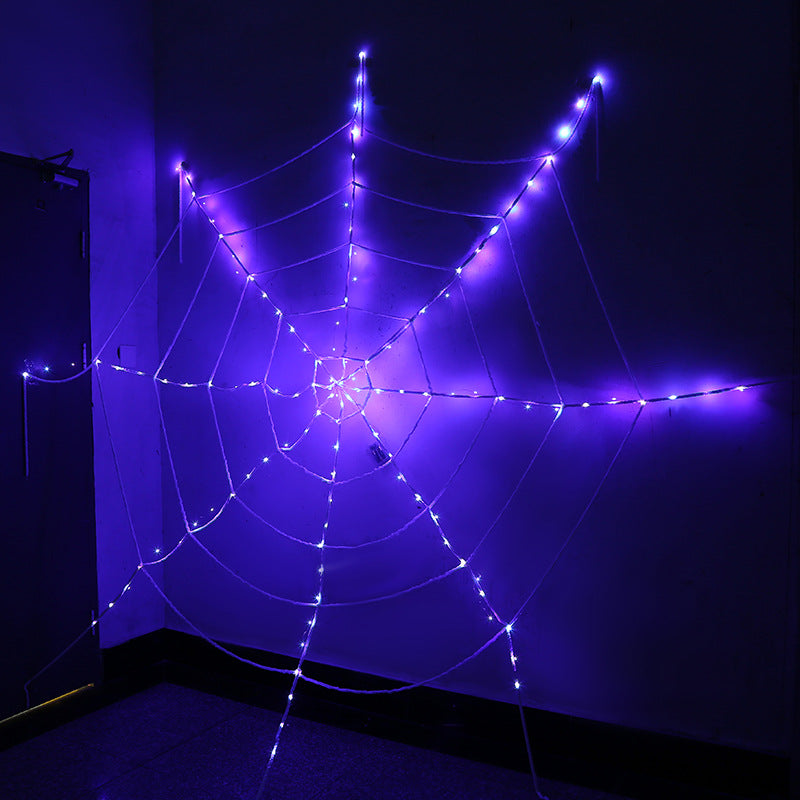 3.6m Halloween Spider Web String Lights with Remote – Spooky LED Web Decor for Indoor & Outdoor Parties