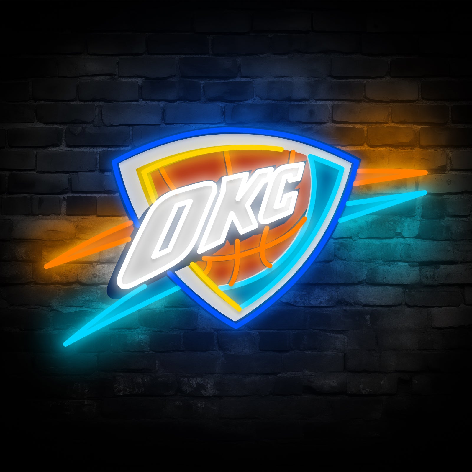 OKC Thunder LED Neon Sign - Shai Gilgeous-Alexander (SGA) Basketball Wall Art - NBA Finals Decor