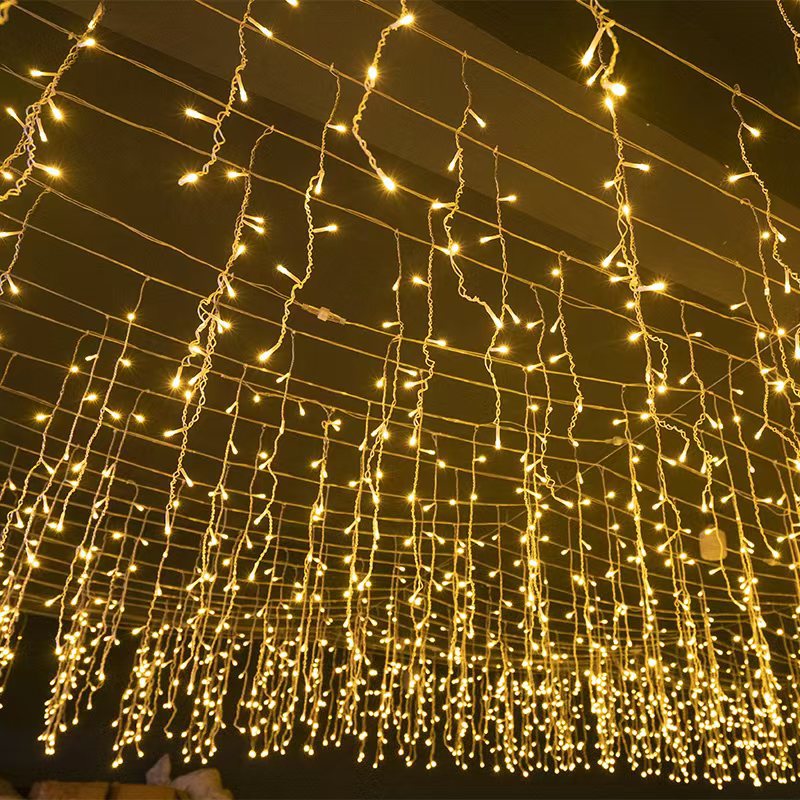 Quntis 164FT Waterproof LED Curtain Lights – 36V Low Voltage Icicle Lights for Holiday & Event Decor