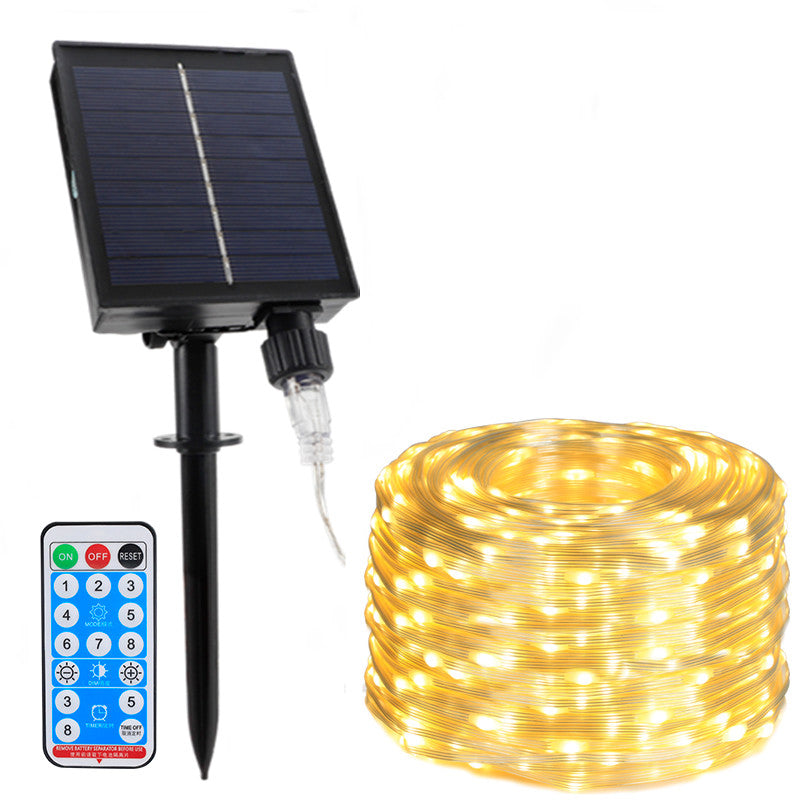 Quntis Solarbetriebene LED Außenlichterkette – Wasserdichte Kupferdraht-Feenlichter mit PVC-Beschichtung für Garten- und Weihnachtsdekoration