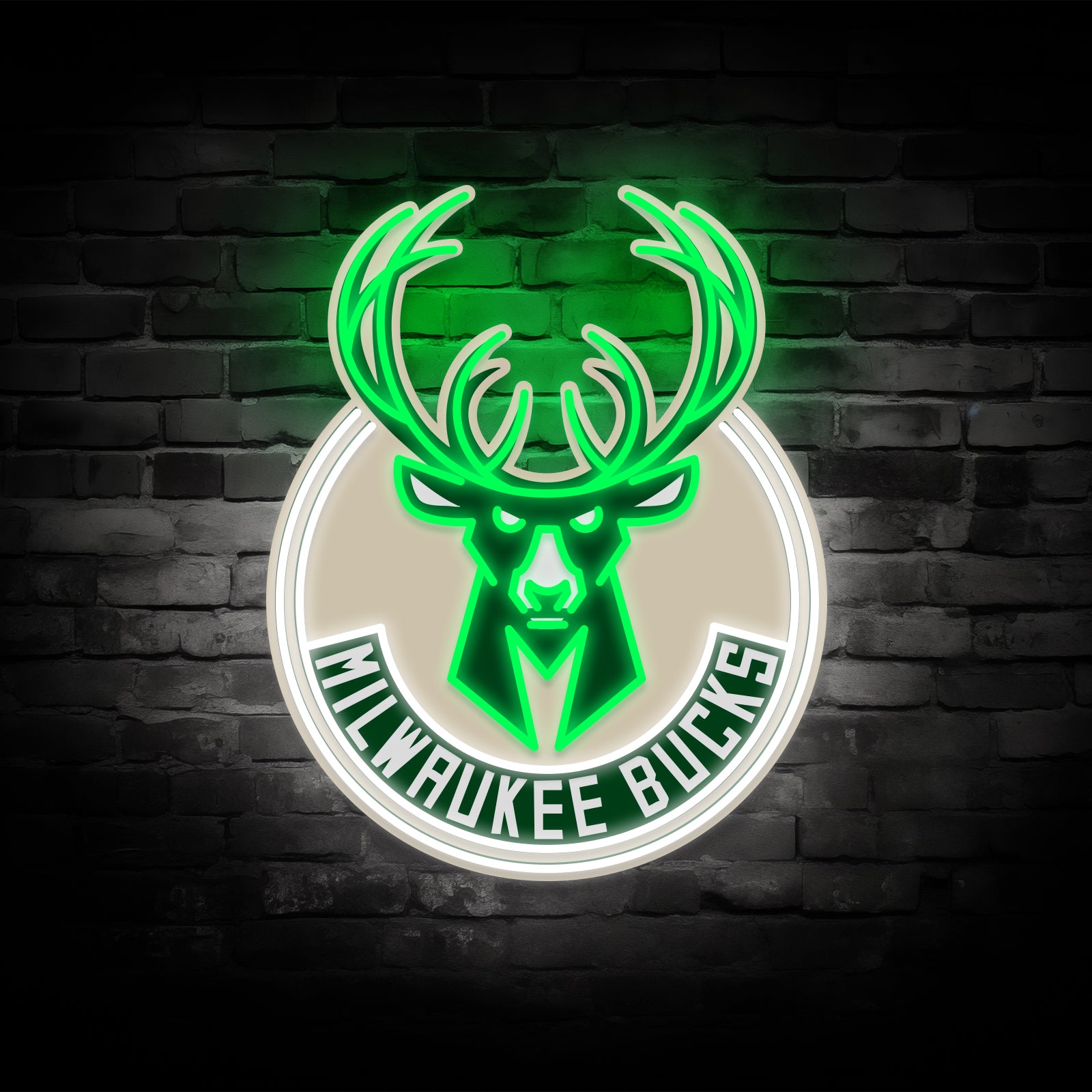 Milwaukee Bucks Neon Sign - "Fear The Deer" LED Art