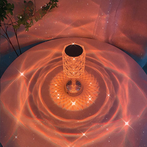 Touch Switch Diamond Touch Tischlampe – Kreative Schlafzimmer Nachtlicht, Rosen Design, wiederaufladbar, Stimmungslicht für den Schlaf