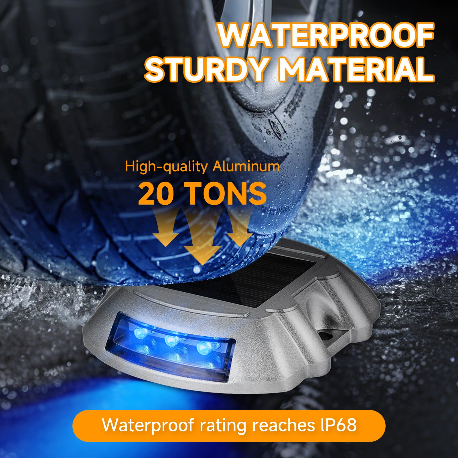 सौर ड्राइववे लाइट्स ब्राइट ब्लू विद स्क्रू सौर डेक लाइट्स आउटडोर डॉक लाइट्स फॉर पाथ वार्निंग गार्डन वॉकवे साइडवॉक स्टेप्स