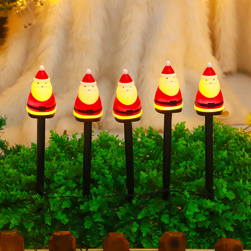 Santa Candy Cane 1-to-5 Stake Lights, Outdoor Lawn and Garden, Christmas Solar-Powered Decorative Lights, Yard and Patio Decor, Outdoor Solar Christmas Lights, Christmas Light Stakes