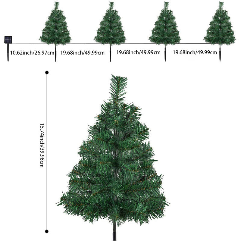 Quntis Solar Christmas Tree Lights – 1-to-4 Set Outdoor Garden & Lawn Solar Decor, Holiday Landscape LED Lighting, Yard & Patio Decoration