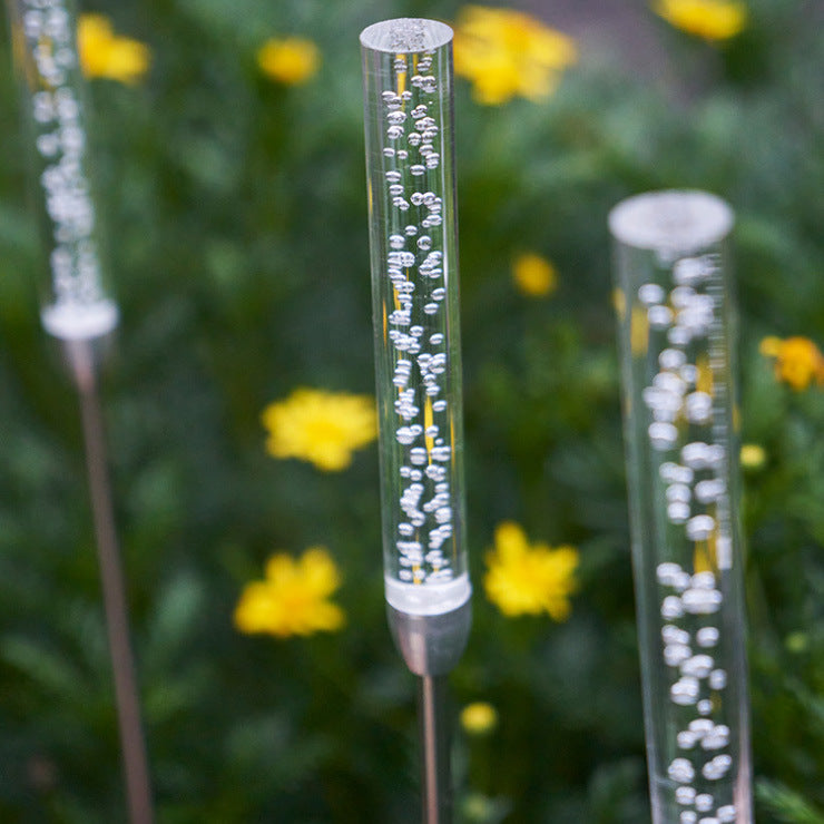 Quntis Solar Color Changing Bubble Column Lights – Waterproof Outdoor Stake Lights, Garden, Patio & Yard Solar Decor, LED Holiday Lighting