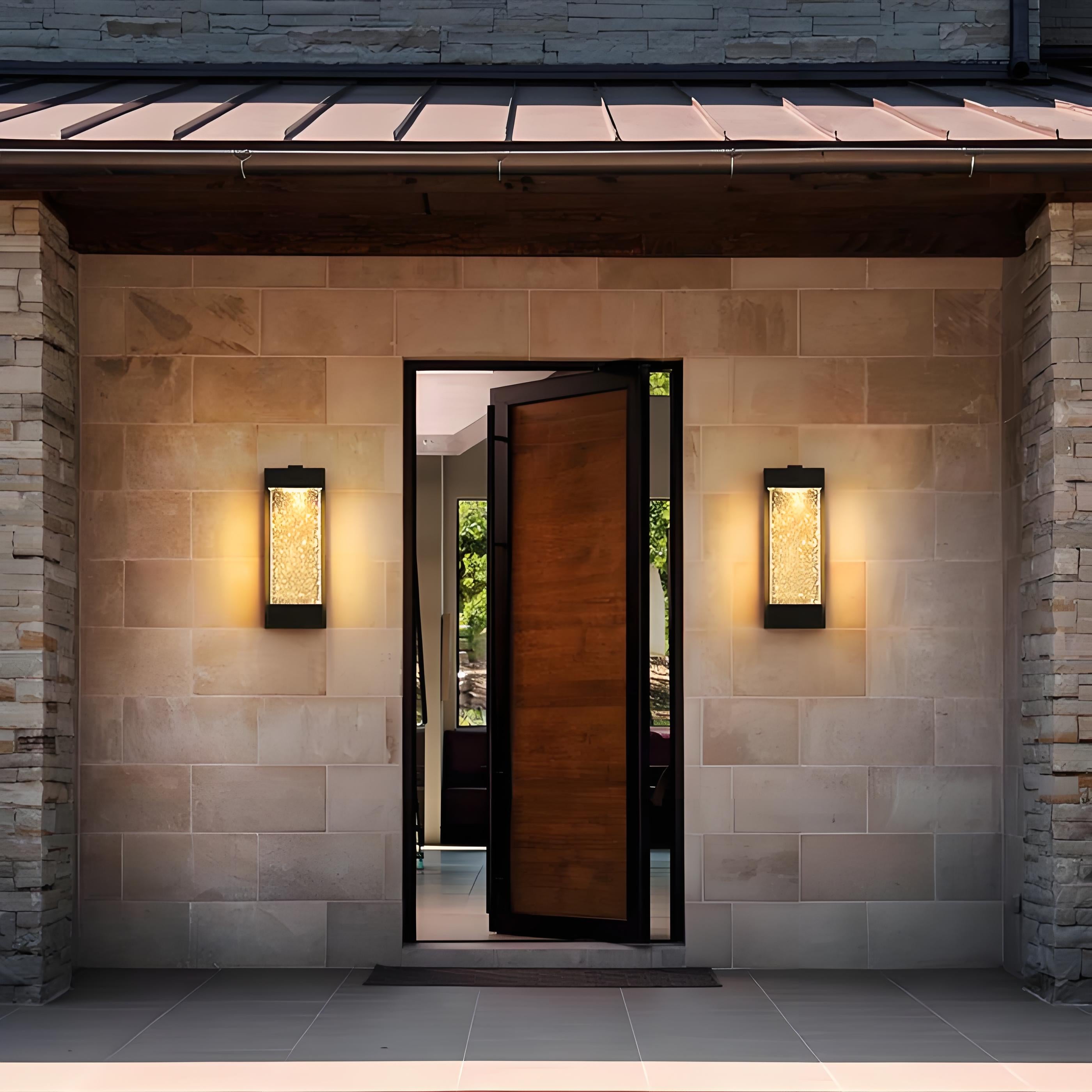 Outdoor Wall Lights Sconce with K9 Crystal Bubble Exterior LED Wall Mounted Light, Modern Porch Lantern for Outdoor