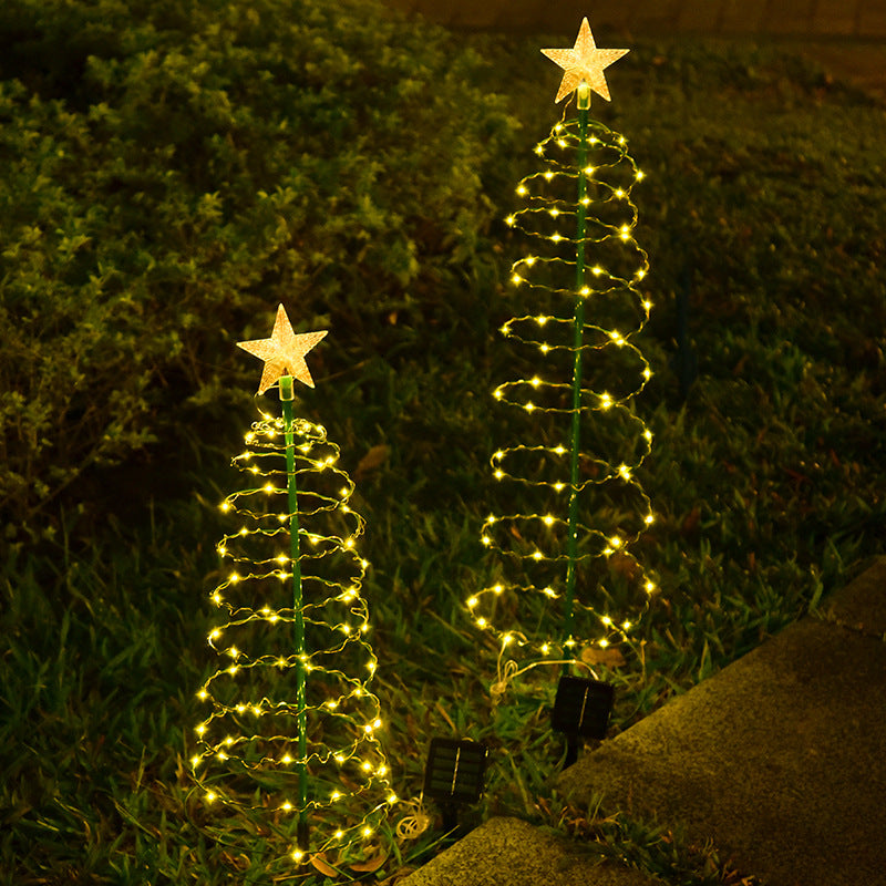 Solar Christmas Tree Lights – Iron Art Copper Wire Outdoor Star Lights, Garden, Lawn & Patio Solar Decoration, Holiday LED Lighting