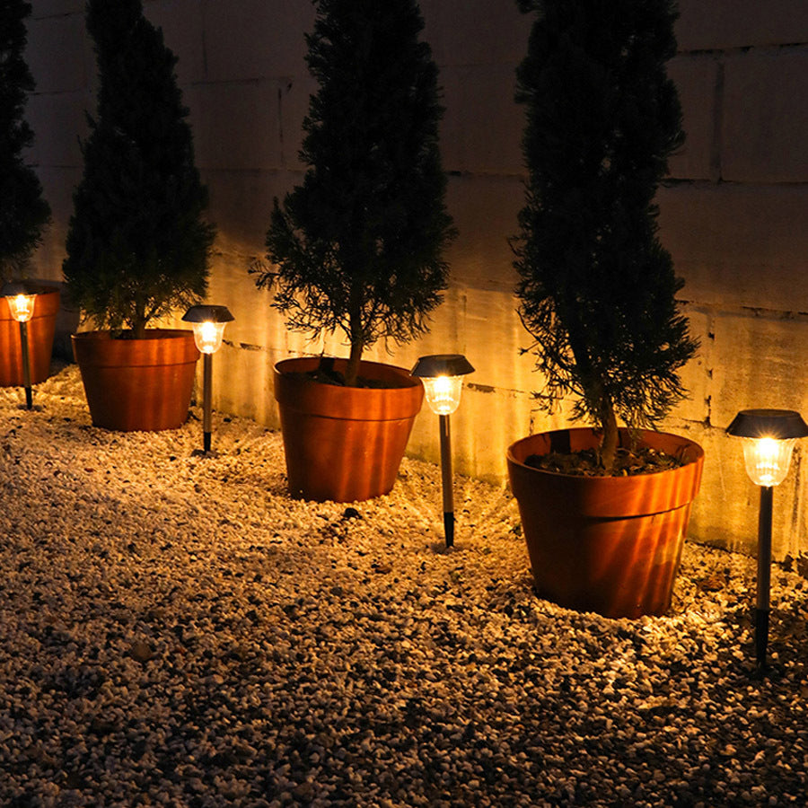 Lumières de sol LED solaires – Lumières de chemin en acier inoxydable colorées pour le jardin et la pelouse