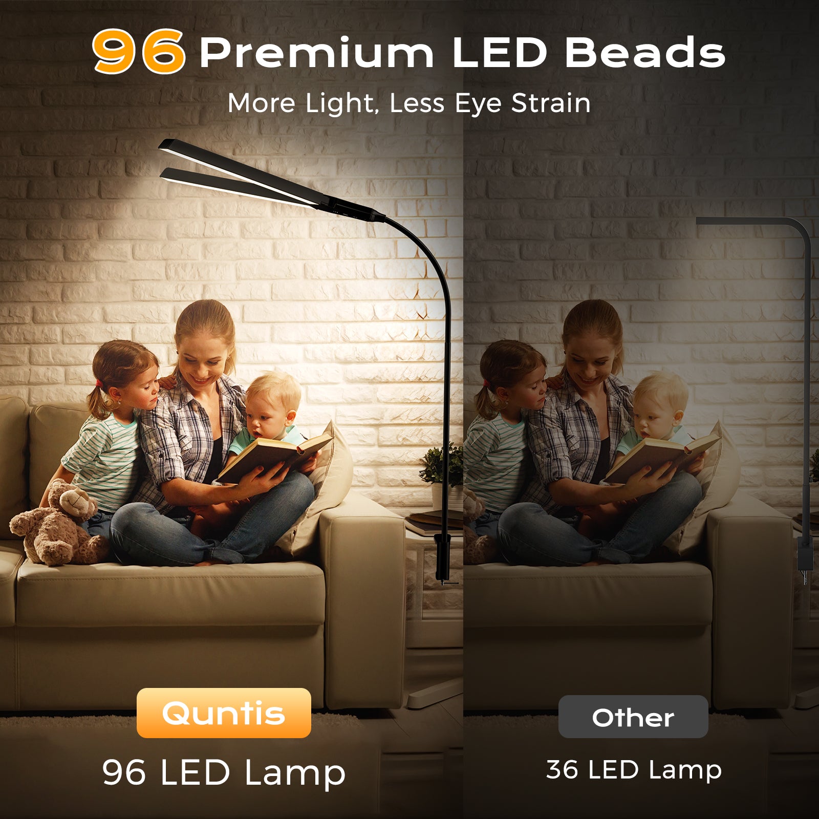 Dual-Head Eye-Caring Desk Lamp, No Blue Light, USB Powered, Dimmable LED Clamp Light for Reading, Study & Office, Soft Light That Won’t Hurt Eyes