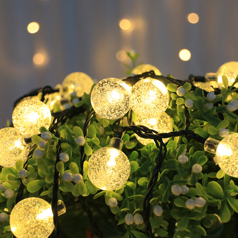 Quntis IP42 Solar-Powered LED Bubble Globe String Lights with Remote, Multi-Color Outdoor Garden, Patio & Balcony Decoration, Perfect for Christmas & Holiday Decor
