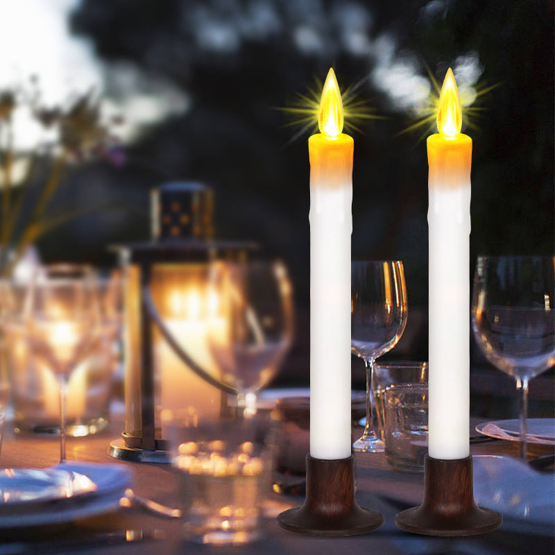 Quntis Halloween Decorations - Floating Candles with Wand - 12 Pcs Magic Flickering Warm Light Flameless Floating LED Candle Decor