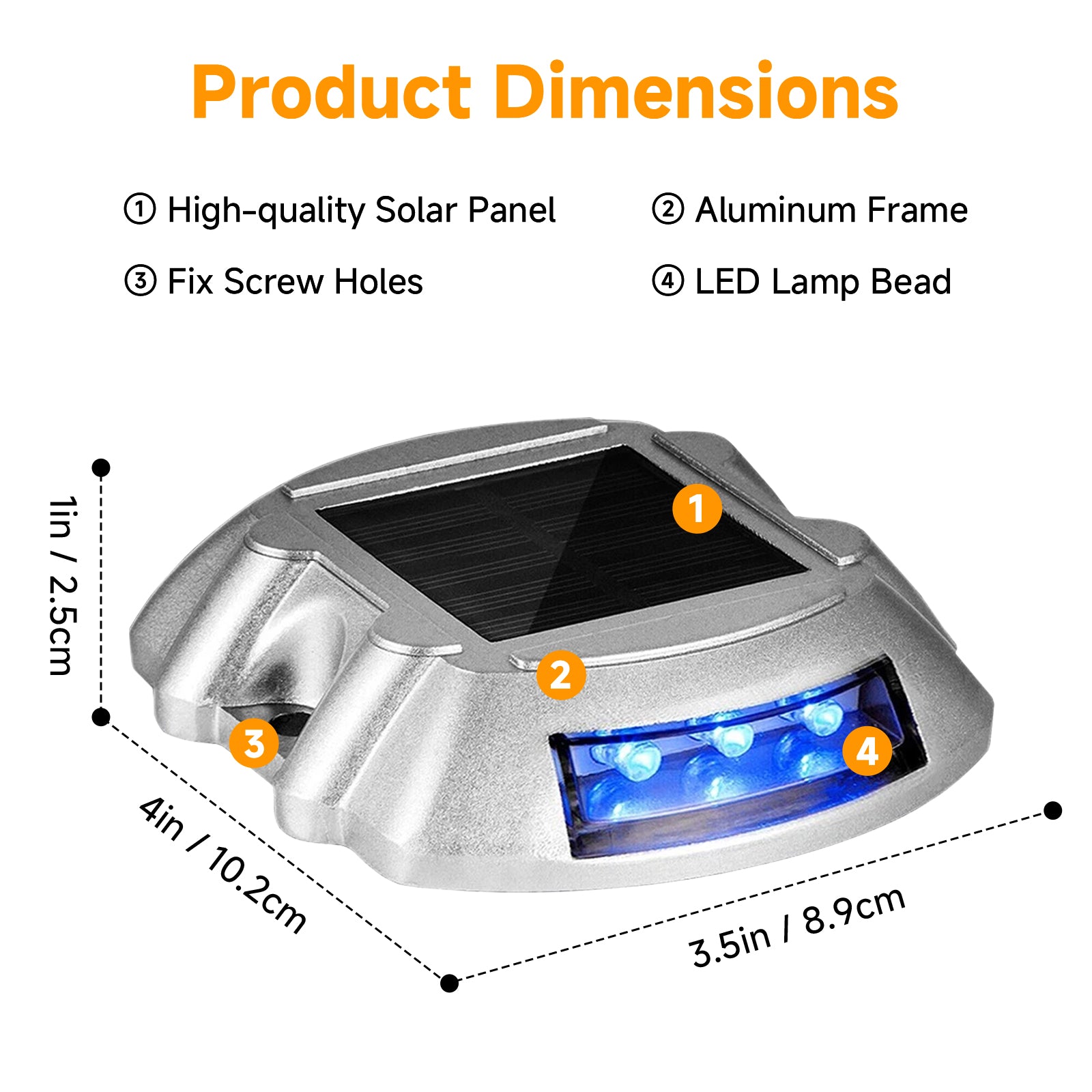 Solar Driveway Lights Bright Blue with Screw Solar Deck Lights Outdoor Dock Lights for Path Warning Garden Walkway Sidewalk Steps