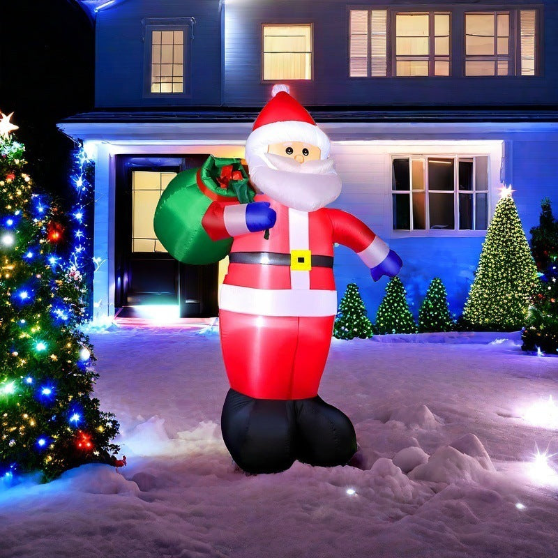 3.6m Santa Claus Navideño Inflable – Decoración Inflable Iluminada con LED y Bolsa de Regalo para Exhibición Exterior en las Fiestas