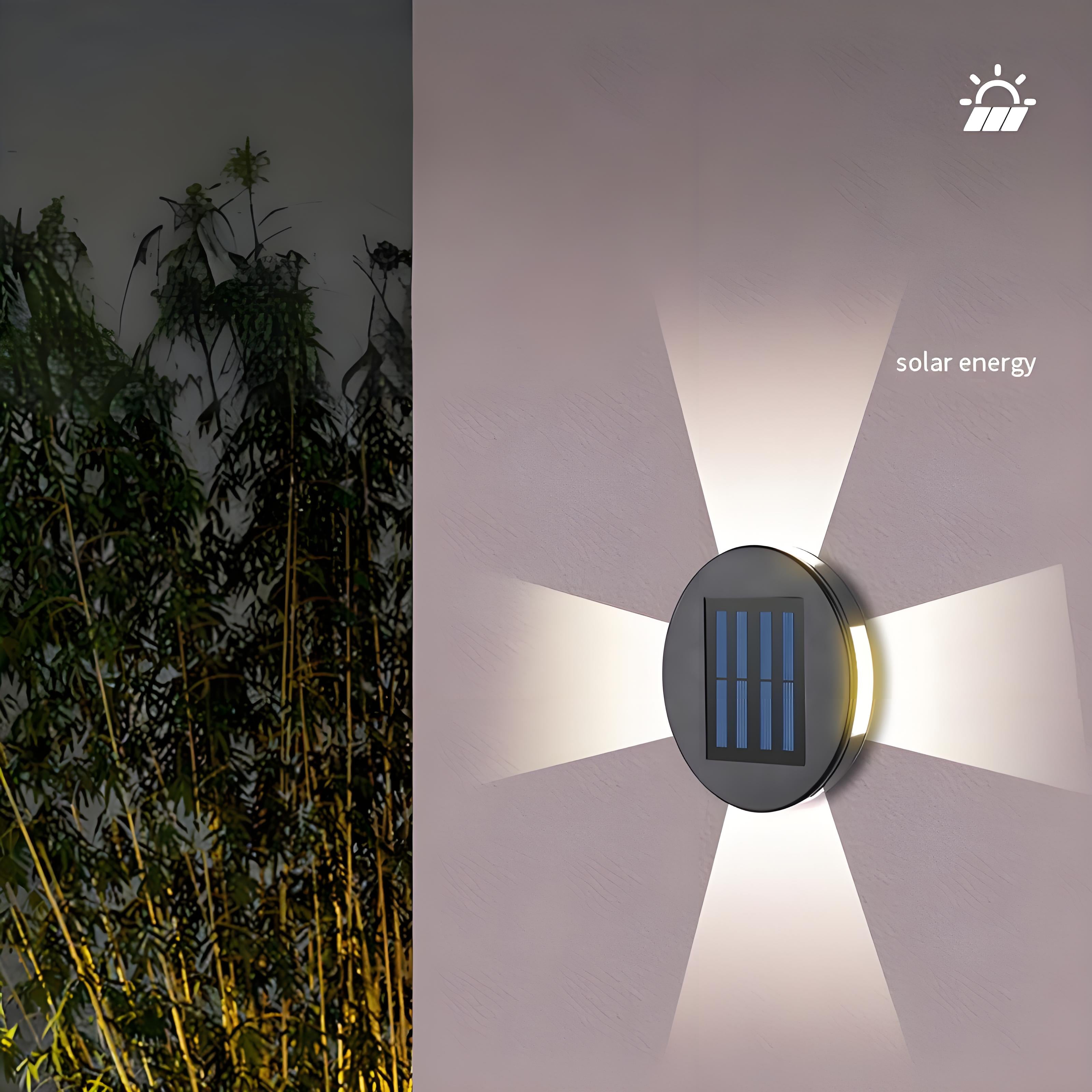 New Solar Wall Light – Waterproof 4-Sided Outdoor LED Garden & Courtyard Night Lamp, Yard Security Lighting, Patio & Pathway Solar Wall Lamp