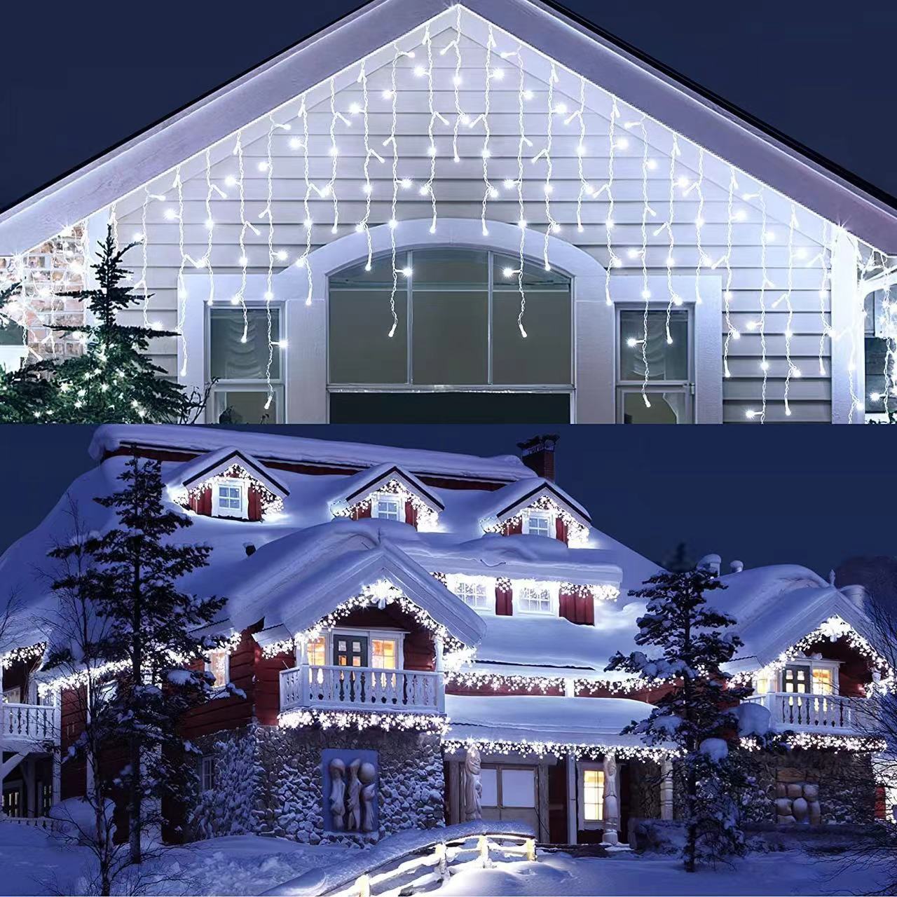 Quntis 19.7フィート 150 LED ソーラーカーテンライト – アウトドアホリデー&クリスマスデコレーション用のきらめくフェアリーライト